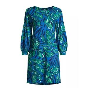 NWT Lilly Pulitzer ELIANNA 3/4 SLEEVE DRESS INDIGO BREEZE SHADY GATORS Dress XL
